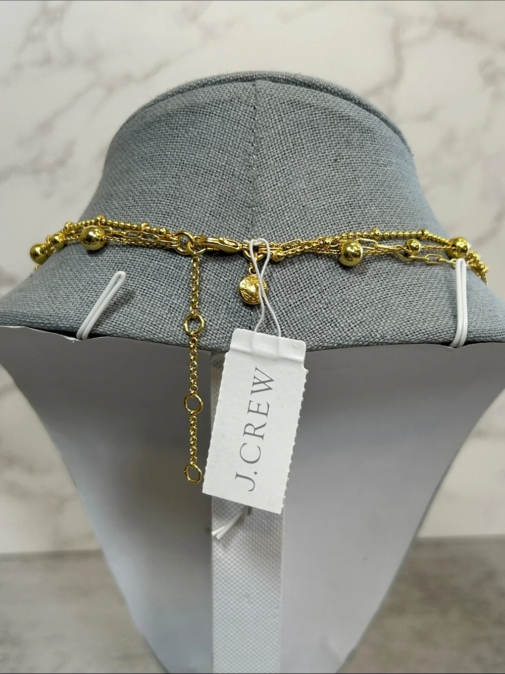 J. Crew Gold-Tone Layered Beaded & Paperclip Necklace